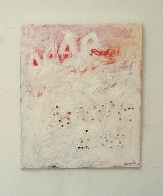 2015_Rodal, 50 x 60 cm, Ölfarbe auf Leinwand mit Steinen