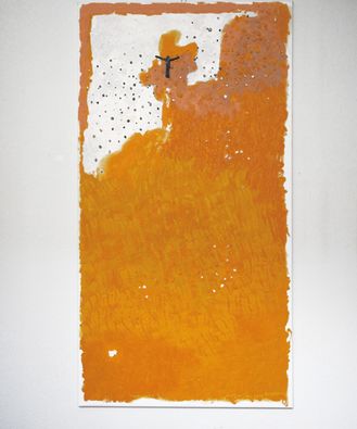 2017_ Lutherjahr, 85 x 160 cm, Acryl auf Leinwand mit Steinen